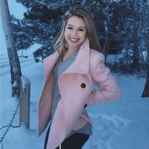 H&M Pink Pea Coat for Women